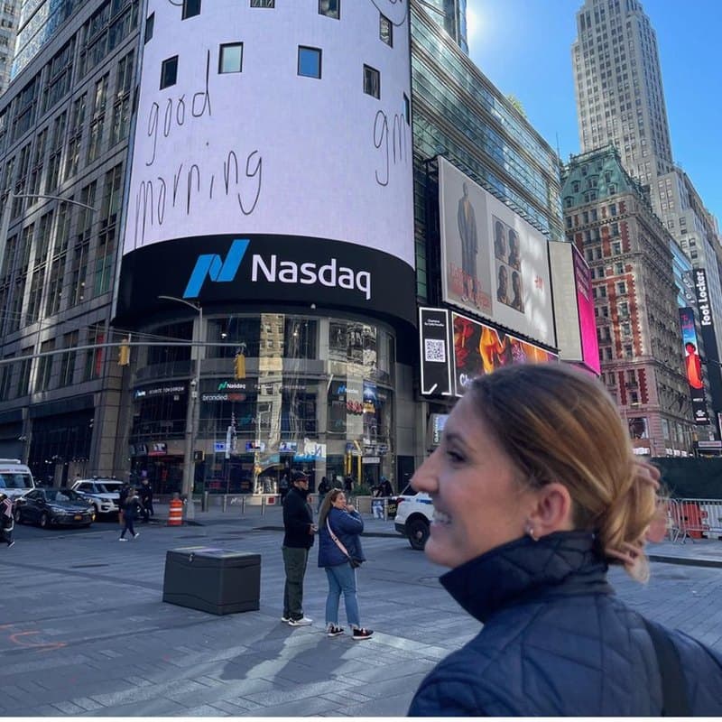 ldf's artwork on the Nasdaq tower in Times Square